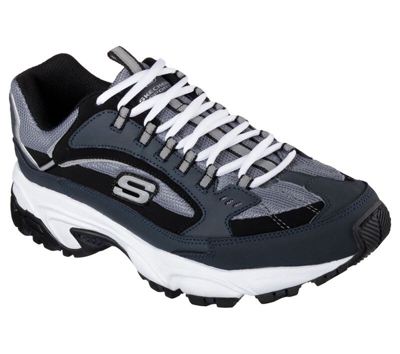 Skechers Herr Marinblå/Svarta Sneakers - Stamina - Cutback - Sverige (JVMTW-2781)